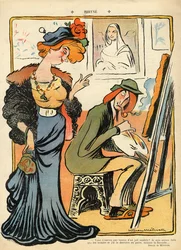 Phryne: karikatyyri taiteilijan mallista, Le Riren takakannessa, 23. helmikuuta 1907